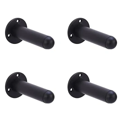 Image of HANDLEZONE® 4 Pack 75mm / 3 inch Projecting Skirting Or Wall Mounted Door Stop Black Matt