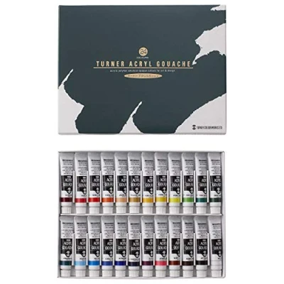Image of Turner acrylic gouache 24 colors set school (japan import)