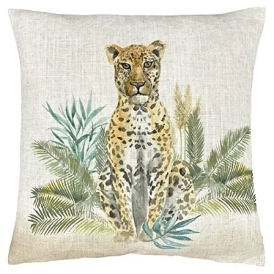 Image of Evans Lichfield Kenya Polyester Filled Cushion, Polyester, Leopard