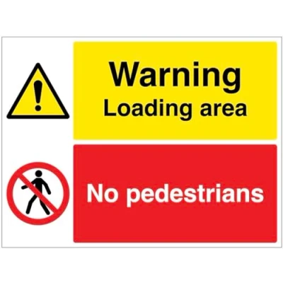 Image of Warning Loading area, No pedestrians (semi rigid pvc safety sign)