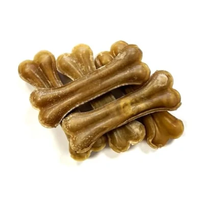 Image of Small 4 inch Pressed Bones x 5 Natural Rawhide Dog Treats RHS