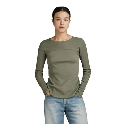 Image of G STAR RAW Women&#039;s Swedish Army Slim Top, Green (dk shamrock D24536 D527 7159), S