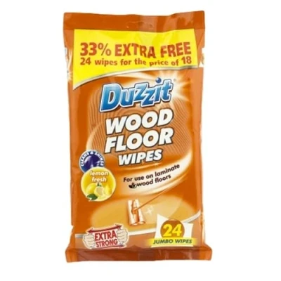 Image of 3 x 24 Pack Duzzit Wood Floor Wipes Suitable For Laminate And Floors