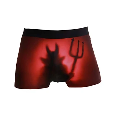 Image of ZZKKO Devil Mens Boxer Briefs Underwear Breathable Stretch Trunk with Pouch L Red