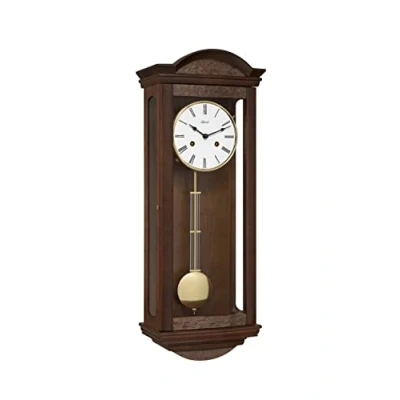 Image of Hermle Wall Clock, Wood, Brown, 66cm x 25cm 14cm