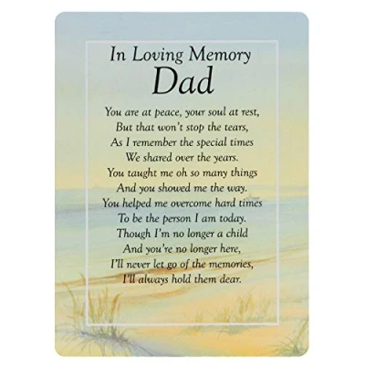 Image of Widdle Celebrations In Loving Memory Dad Waterproof Graveside Memorial Card TY192