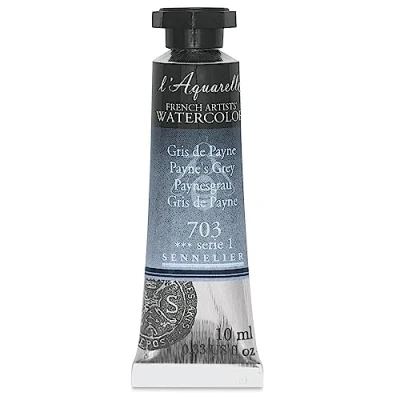 Image of Sennelier l&#039;Aquarelle Watercolor Tubes 10ml Payne&#039;s Grey Tube by