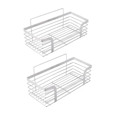 Image of Ibergrif 2 Pack Shower Caddy, Bathroom Shelf Organiser No Drilling, Adhesive Storage Rack for Bathroom/Kitchen M34036A