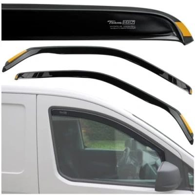 Image of HEKO Compatible with Volkswagen VW T5 2003 2015 Side Window Deflectors; Front; Two pcs; Wind Deflectors, Tinted, Aerodynamic, Quick and Easy Installation; Protection Against Rain