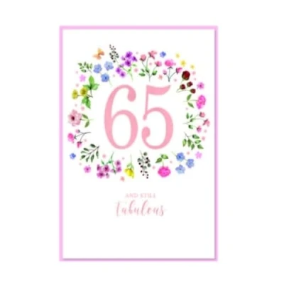 Image of 65th Birthday Card Script Ladies Female Her Adult Age 65 Size: 7.5&quot; x 5.25&quot; C