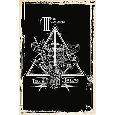 Image of Grupo Erik Harry Potter Poster Deathly Hallows Symbol 36 x 24 inches / 91.5 61 cm Shipped Rolled Up Cool Posters Art &amp; Prints Wall