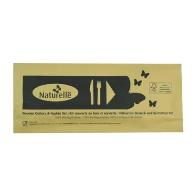 Image of eGreen Individually Wrapped 3 in 1 Wooden Cutlery Set (250 pack)