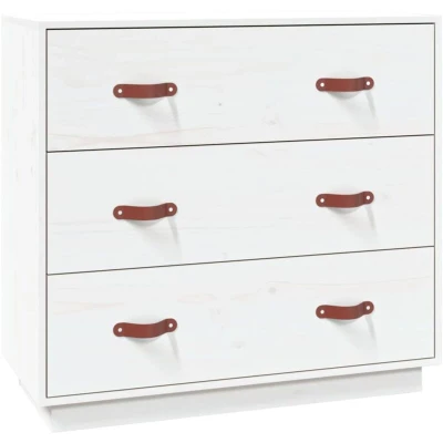 Image of vidaXL Sideboard White 80x40x75 cm Solid Wood Pine