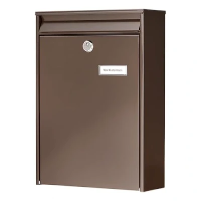 Image of Burg Wächter Leipzig 777 BR Bag Protector Alert SE 0295 Magdeburg 767 W Letterbox, Brown, 397x284x104 (HxBxT)