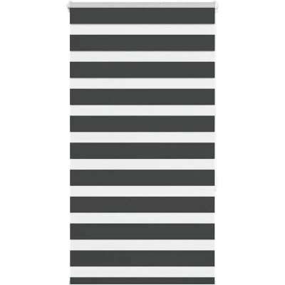 Image of vidaXL Zebra Blind Black 90x150 cm Fabric Width 85.9 Polyester