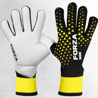 Image of FORZA NGE Goalkeeper Gloves Pro Level Ultra Durable Materials (Yellow &amp; Black, Size 9 (Medium Adult))