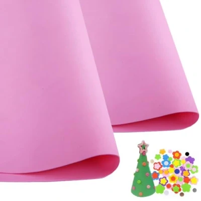 Image of 2 Pcs Pink EVA Foam Sheets Cosplay 1mm Thick 50x50cm Papers for Arts Crafts DIY Project