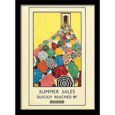 Image of Pyramid International &quot;London Transport (6)&quot; Framed Print Memorabilia, Multi Colour, 30 x 40 cm