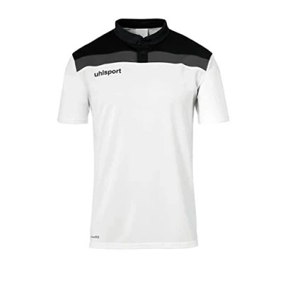 Image of Uhlsport Offense 23 Polo Shirt Men&#039;s White/Black/Anthra, Small