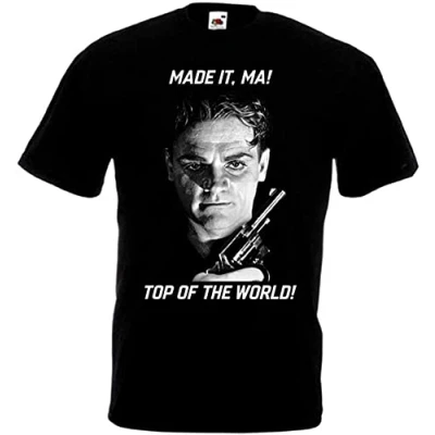 Image of HOUYI James Cagney Made It Ma! Top of The World T Shirt Black XXL