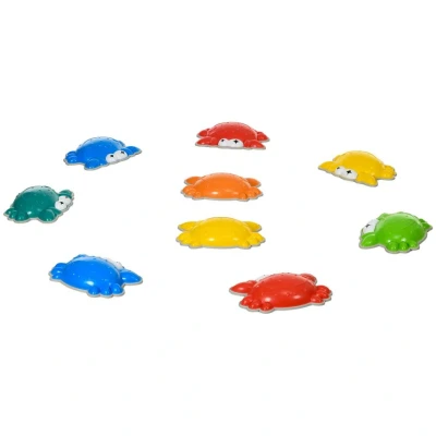 Image of ZONEKIZ Stepping Stones Kids, 9PCs Crab Designed Balance River with TPE Anti Slip Edge, Indoor Outdoor Sensory Toy, Obstacle Courses, Stackable