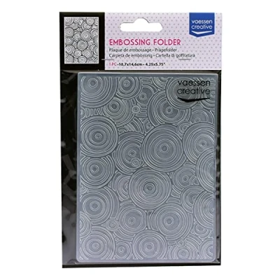 Image of Vaessen Creative Embossing Folder, Circles 5,7x4,25x0,19 inches, 1 Unit, for Birthday, Birth, Christmas Cards and Paper Crafts