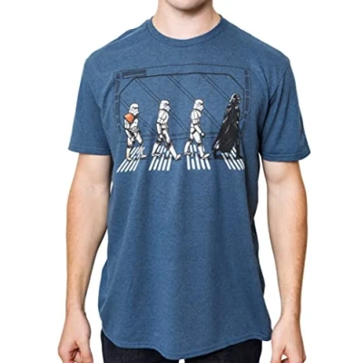 Image of Star Wars Death Road Stormtrooper Crossing Mens T Shirt (Indigo Heather Black, Large)