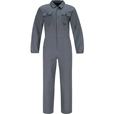Image of BWOLF ANAX 100% Cotton Boiler Suit Overalls Men Work Utility &amp; Safety Coveralls with Multifunctional Pockets and Zipper Gray L