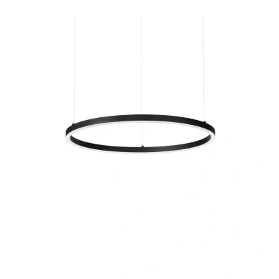Image of Oracle Slim 50cm Non Dim 2700K Round Integrated LED Pendant Ceiling Light Black