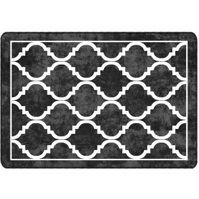 Image of vidaXL Rug Washable Black and White 120x180 cm Anti Slip