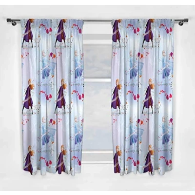 Image of Frozen 2 Official Disney Curtains Anna &amp; Elsa Design Children’s Bedroom perfect For Any (54 Inch)