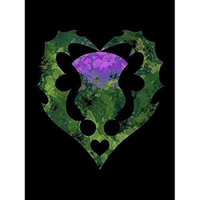 Image of Wee Blue Coo Thistle Scottish Scotland Flower Abstract Picture Art Large Print Poster Wall Decor 18x24 inch