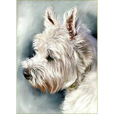 Image of DIY 5D Diamond Painting Kits Westie Dog Full Drill Embroidery Cross Stitch Craft Rhinestone Crystal Home Wall Decor