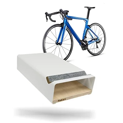 Image of PARAX bike Wall Mount/Wall Mounted RACK Wood/Made in Germany S WHITE suitable for road bike, hardtail, city touring various shelves