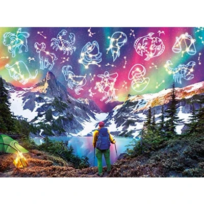 Image of Buffalo Games Zodiac Mountain Glow in The Dark 1000 Piece Jigsaw Puzzle