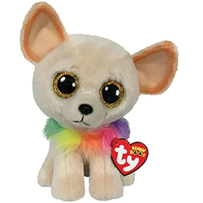 Image of Ty Chewey Tan Chihuahua Beanie Boos Medium 13&quot; Baby Soft Plush Toy Collectible Cuddly Stuffed Teddy