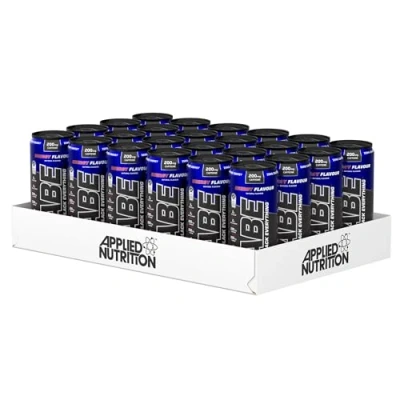 Image of Applied Nutrition ABE Pre Workout Cans All Black Everything Energy + Performance Drink, Carbonated Beverage Sugar Free with Caffeine (Pack of 24 x 330ml) (Energy Flavour)