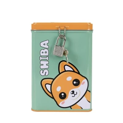 Image of I TOTAL® Funny Money Box with Lock and Keys/Metal Coin Purse (SHIBA)