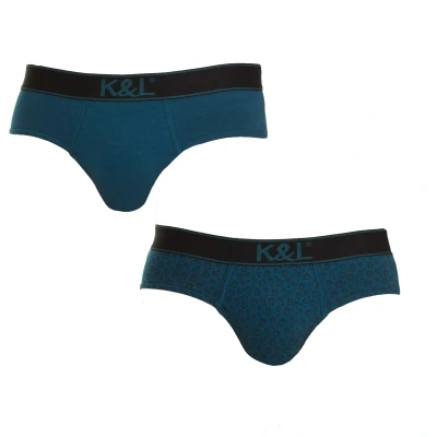 Image of Kisses&amp;Love Mens Pack 2 Slips Funny breathable fabric KL2006 man Green Size Medium