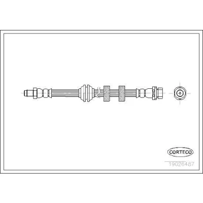 Image of 1064258, 1068964, 1134140, 1207757, 2M512078AA Brake Hose CORTECO 19026487 Front Axle 340mm FORD: Focus Mk1 Hatchback