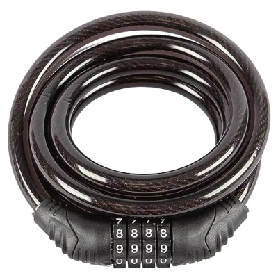 Image of Black 1.8m Steel Combination Cable Lock By Blackspur