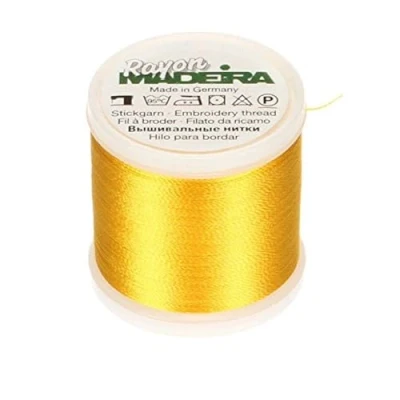 Image of Tacony Corporation Yellow Madeira Rayon Thread, Acrylic, Multicolour, 2.79x2.79x3.3 cm