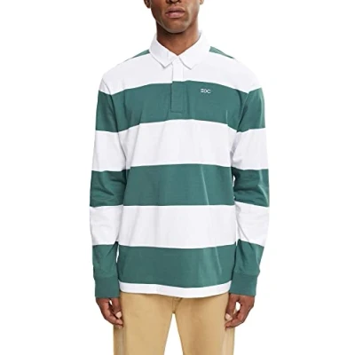 Image of edc by ESPRIT Polo long sleeve made of jersey quality, Dark turquoise, XL