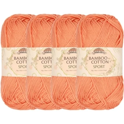 Image of JubileeYarn Bamboo Cotton Sport Yarn 50g/Skein COHO Salmon 4 Skeins