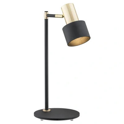 Image of Doria Desk Task Lamp Black Structure, Brass Elements