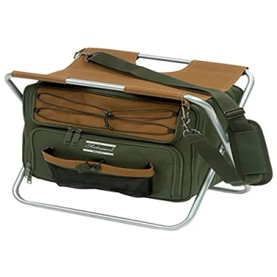 Image of Shakespeare Folding Stool /Cooler Bag for Fishing, Outdoor, Camping Chair, people up to 100kg, Seating, Chairs, Coarse Carp, Unisex, Brown/Green