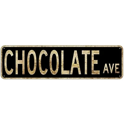 Image of Chocolate Ave Street Sign Home Wall Decor Poster Retro Vintage 4x16 Inch Tin