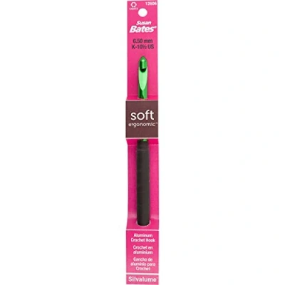 Image of Susan Bates Silvalume Soft Handle Aluminum Crochet Hook 5.5&quot; Size K10.5/6.5Mm