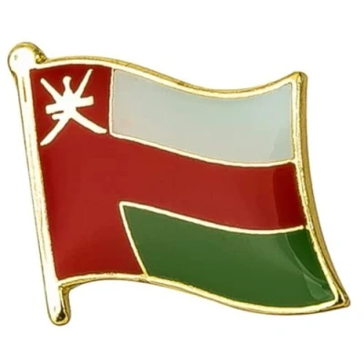 Image of Oman National Flag Enamel Metal Pin Badge Diplomat Lapel
