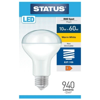 Image of Status 10w = 60w 940 lumens LED R80 Reflector Spot E27 Warm White